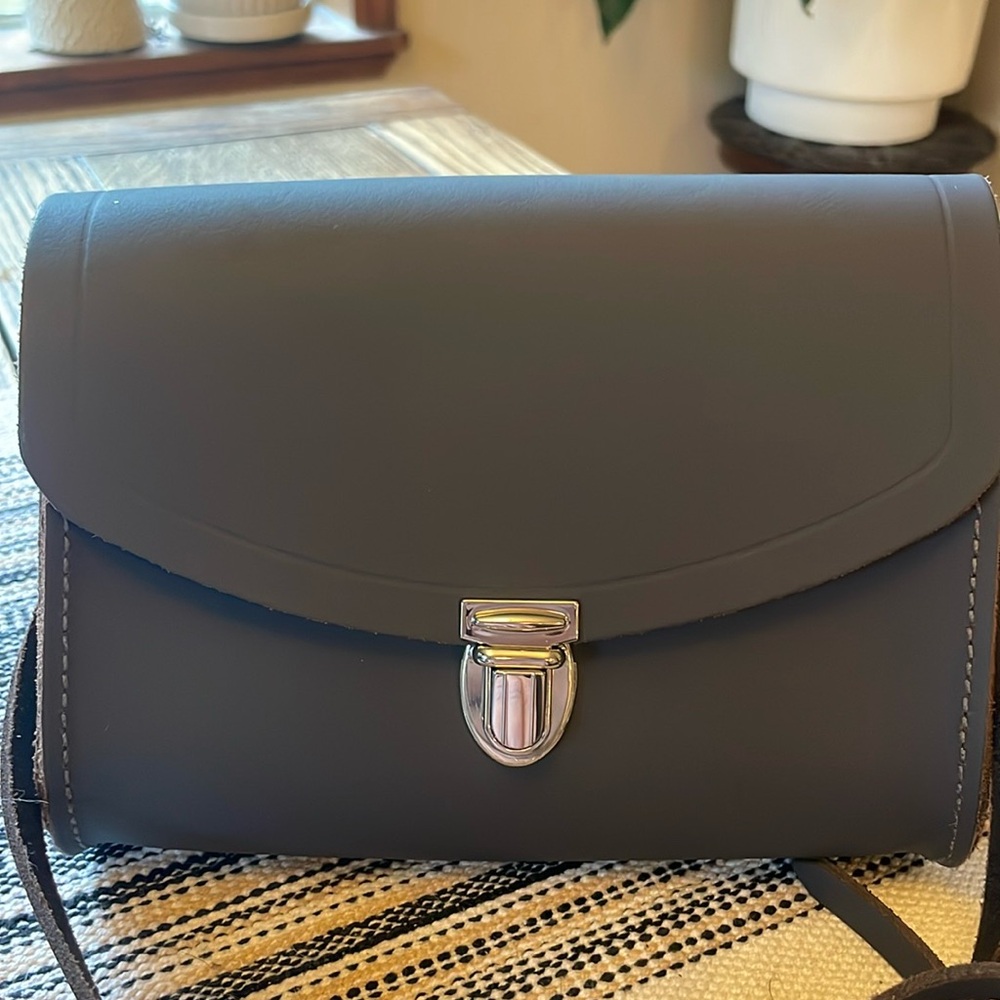 The Cambridge satchel company - gray Crossbody perfect condition leather England